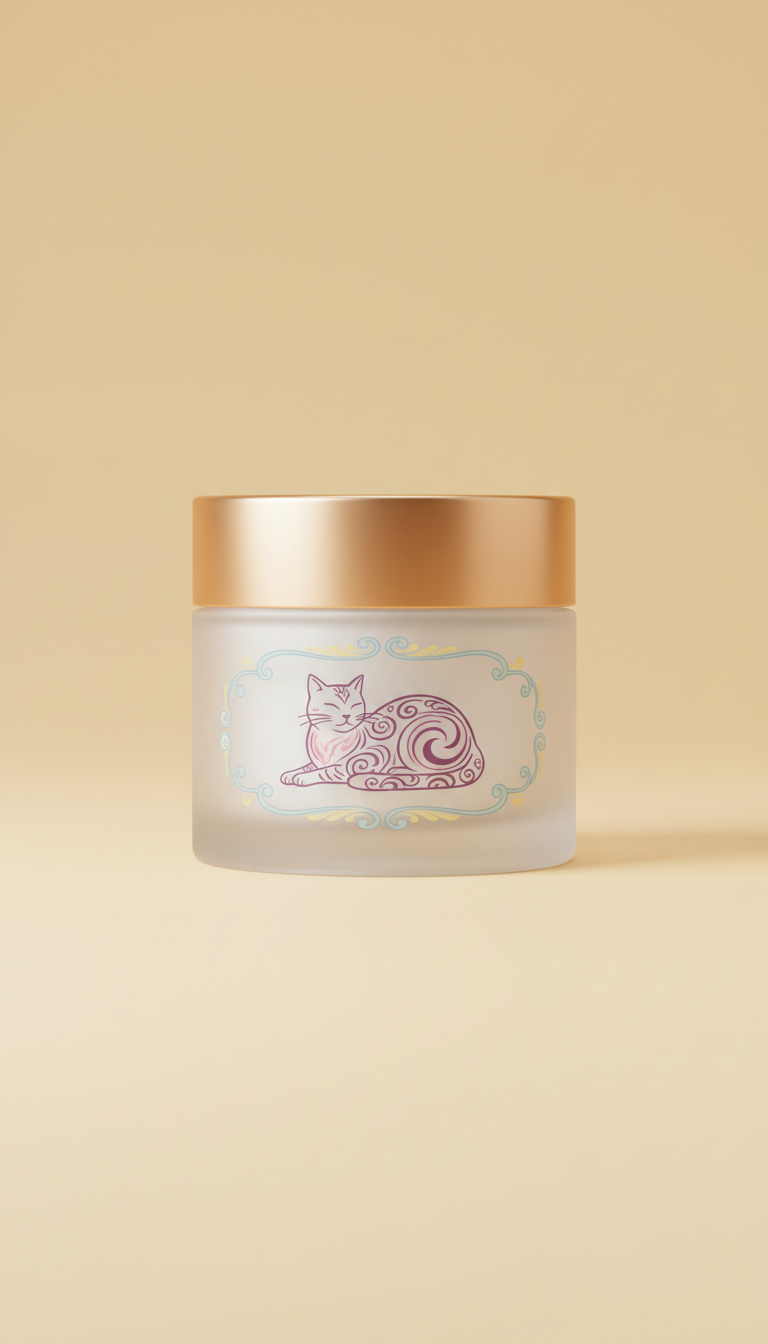 Velvet moisture cream elegant cat design